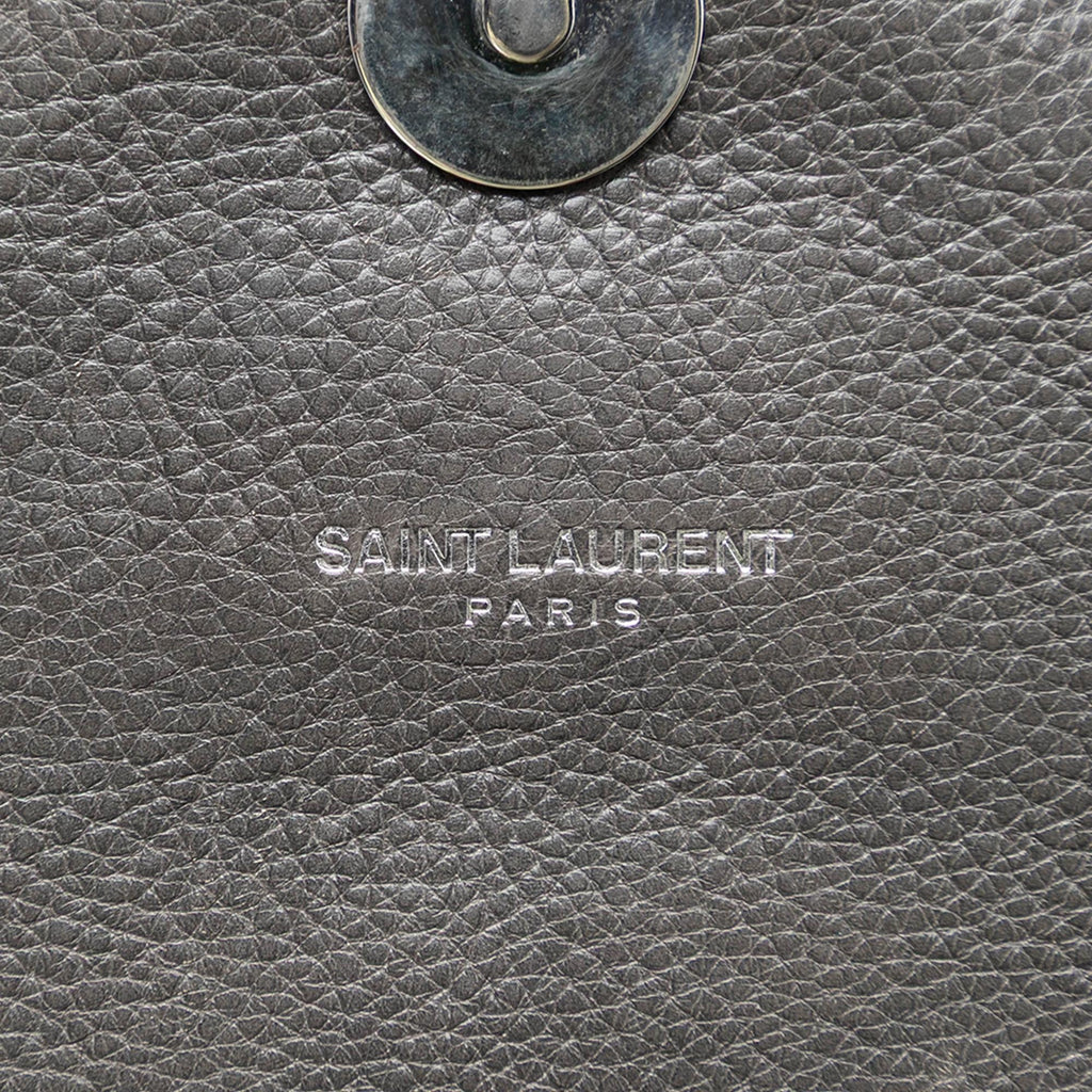 Saint Laurent Medium Chevron Sheepskin Monogram College Satchel - Grey
