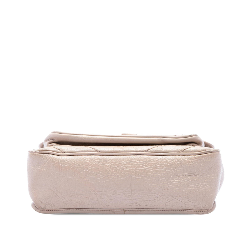 Saint Laurent Medium Crinkled Calfskin Niki Shoulder Bag - Beige