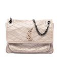 Saint Laurent Medium Crinkled Calfskin Niki Shoulder Bag - Beige