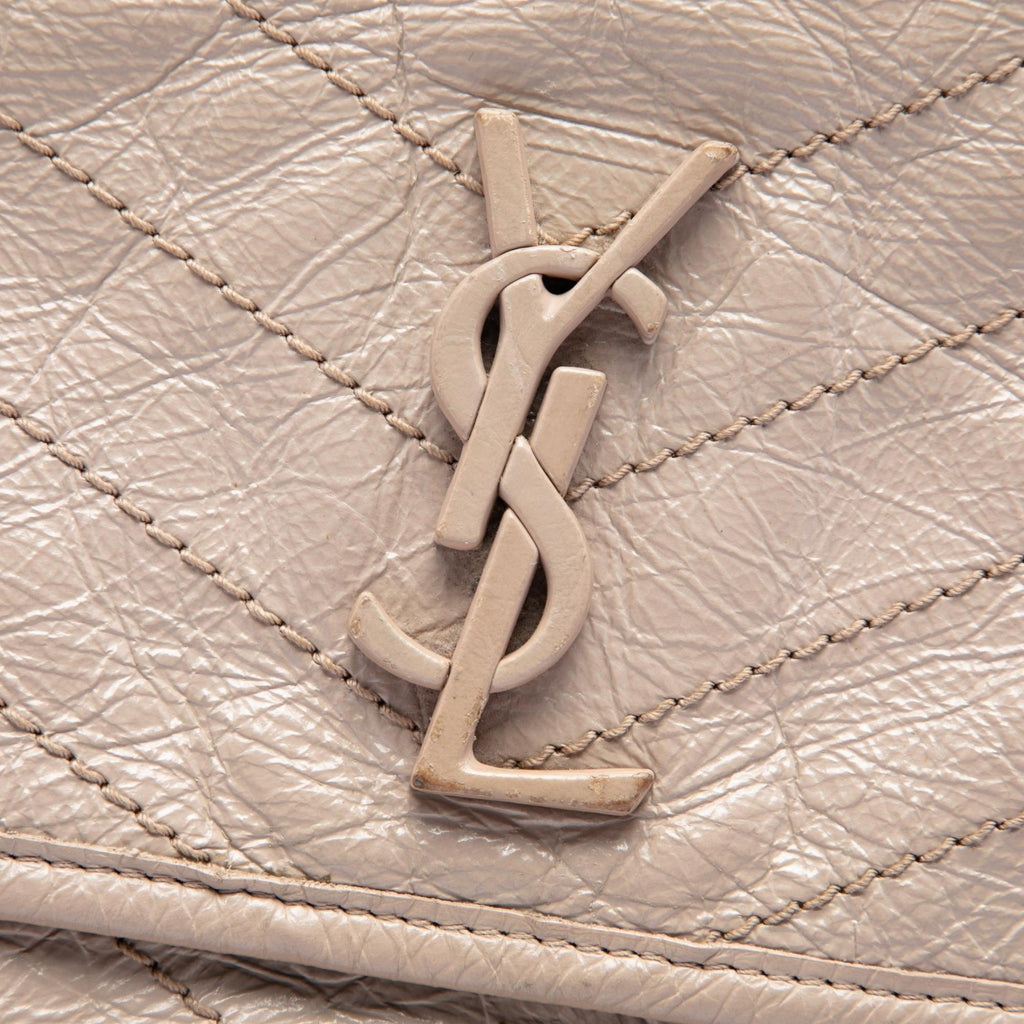 Saint Laurent Medium Crinkled Calfskin Niki Shoulder Bag - Beige