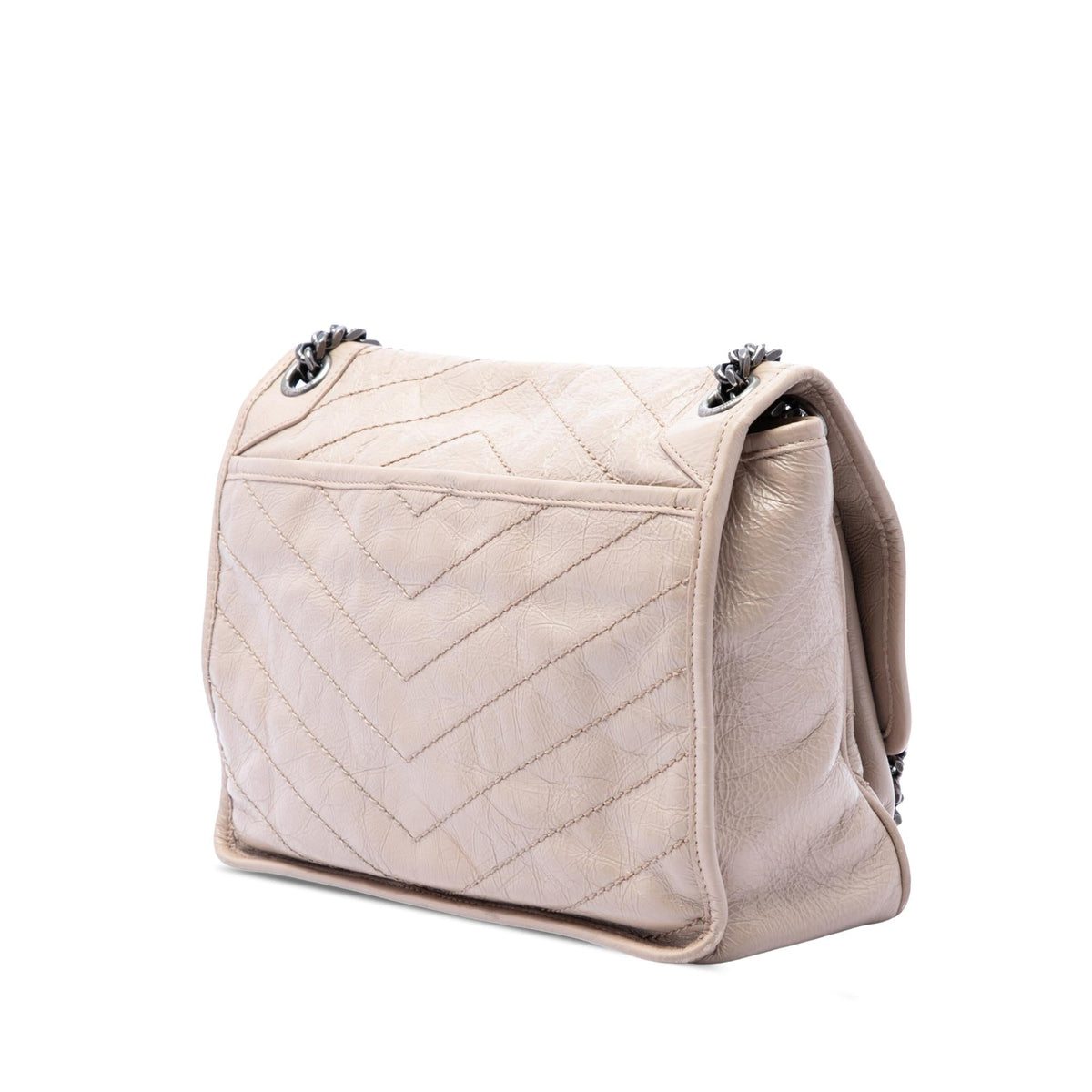 Saint Laurent Medium Crinkled Calfskin Niki Shoulder Bag - Beige