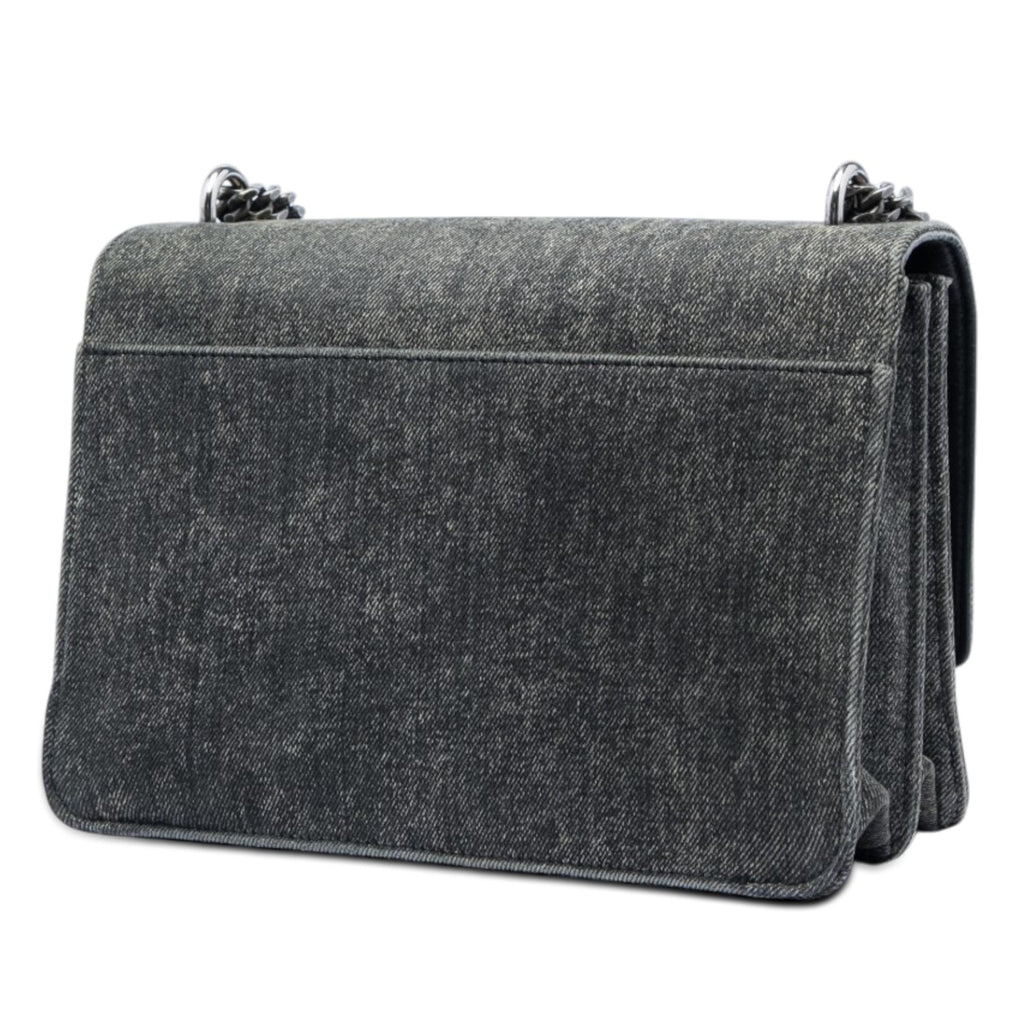Saint Laurent Medium Denim Monogram Sunset Crossbody Bag - Grey
