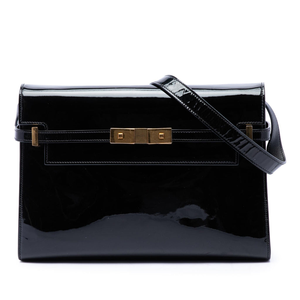 Saint Laurent Medium Patent Manhattan Shoulder Bag - Black
