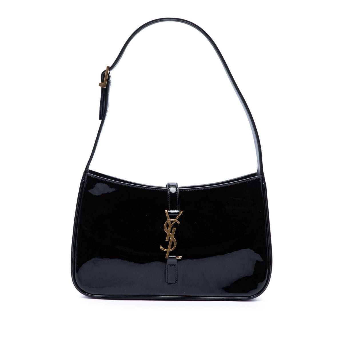 Saint Laurent Mini Patent Le 5 a 7 Shoulder Bag - Black