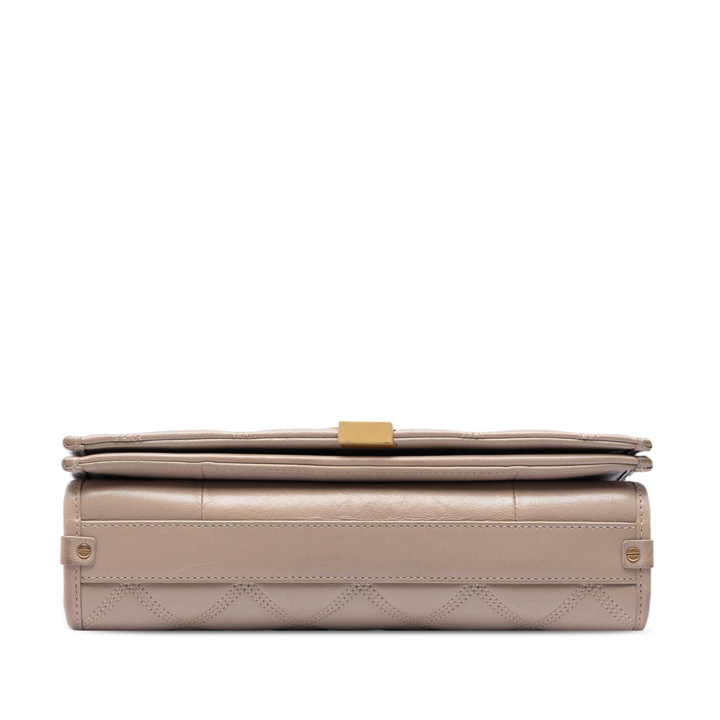 Saint Laurent Mini Quilted Lambskin Becky Chain Shoulder Bag - Beige