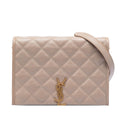 Saint Laurent Mini Quilted Lambskin Becky Chain Shoulder Bag - Beige