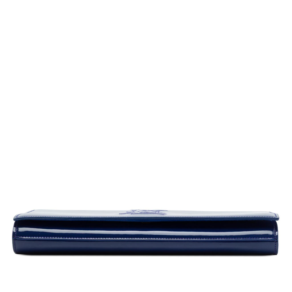 Saint Laurent Patent Belle Du Jour Clutch - Blue