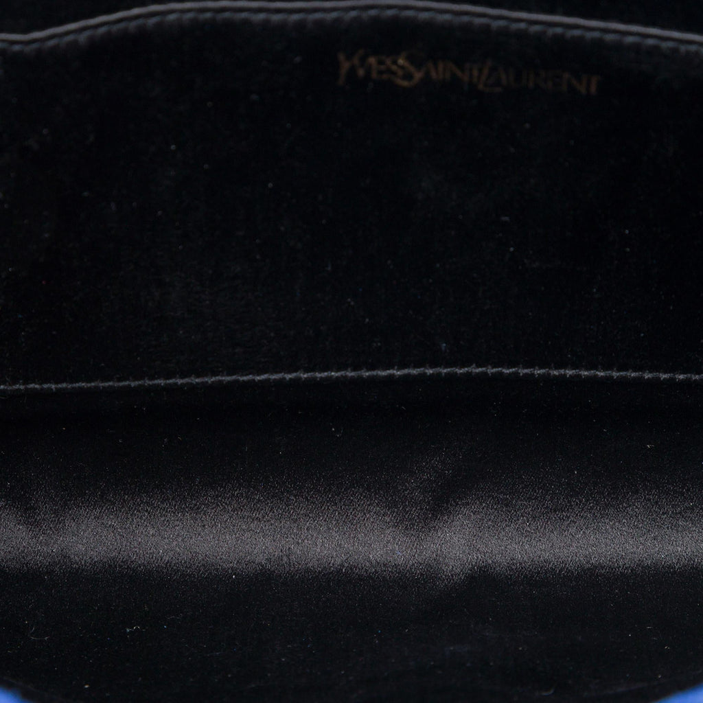 Saint Laurent Patent Belle Du Jour Clutch - Blue