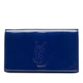 Saint Laurent Patent Belle Du Jour Clutch - Blue