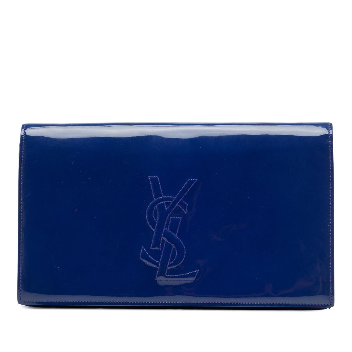 Saint Laurent Patent Belle Du Jour Clutch - Blue