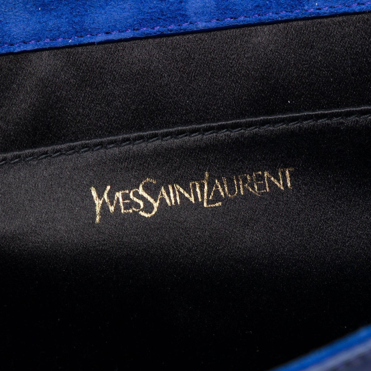 Saint Laurent Patent Belle Du Jour Clutch - Blue