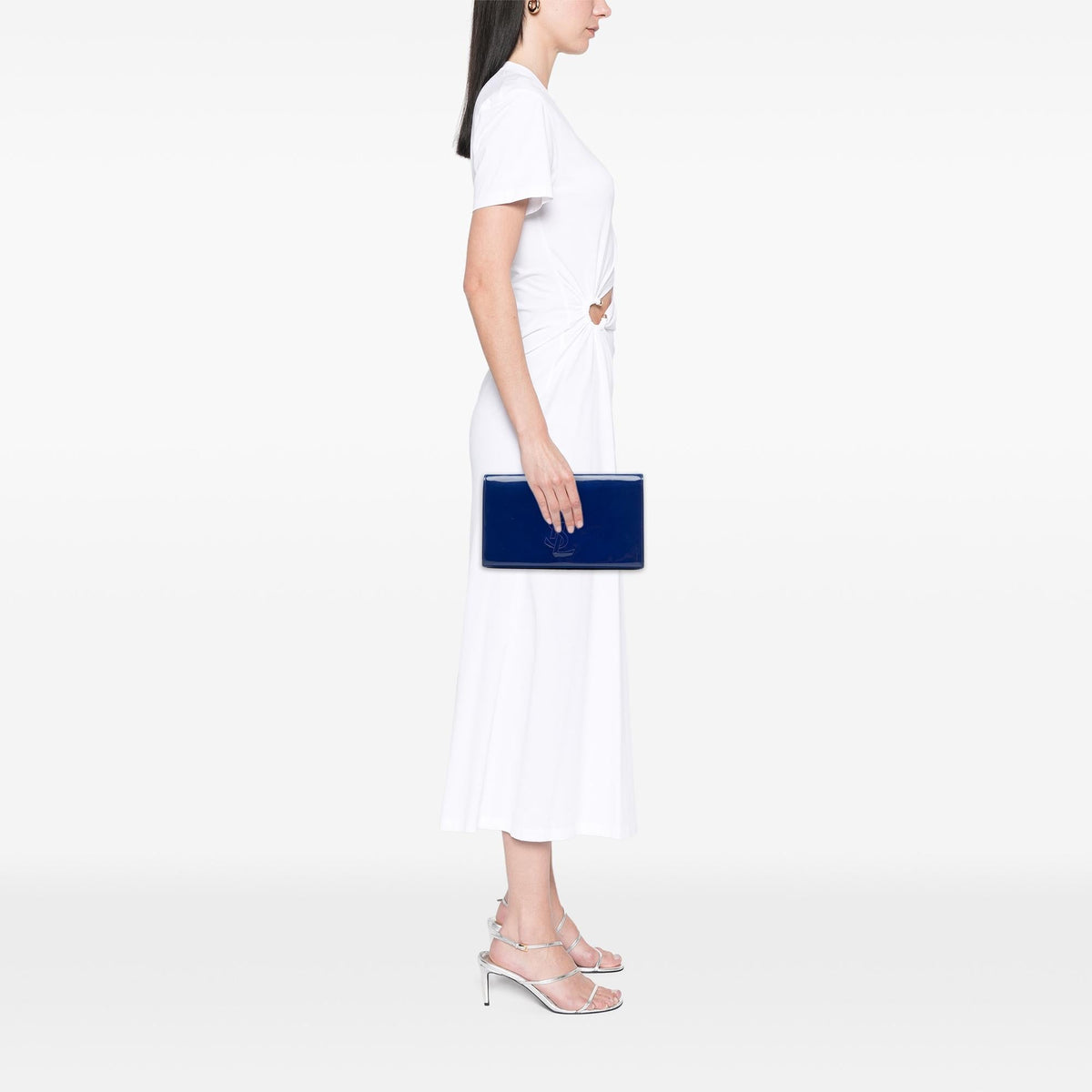 Saint Laurent Patent Belle Du Jour Clutch - Blue