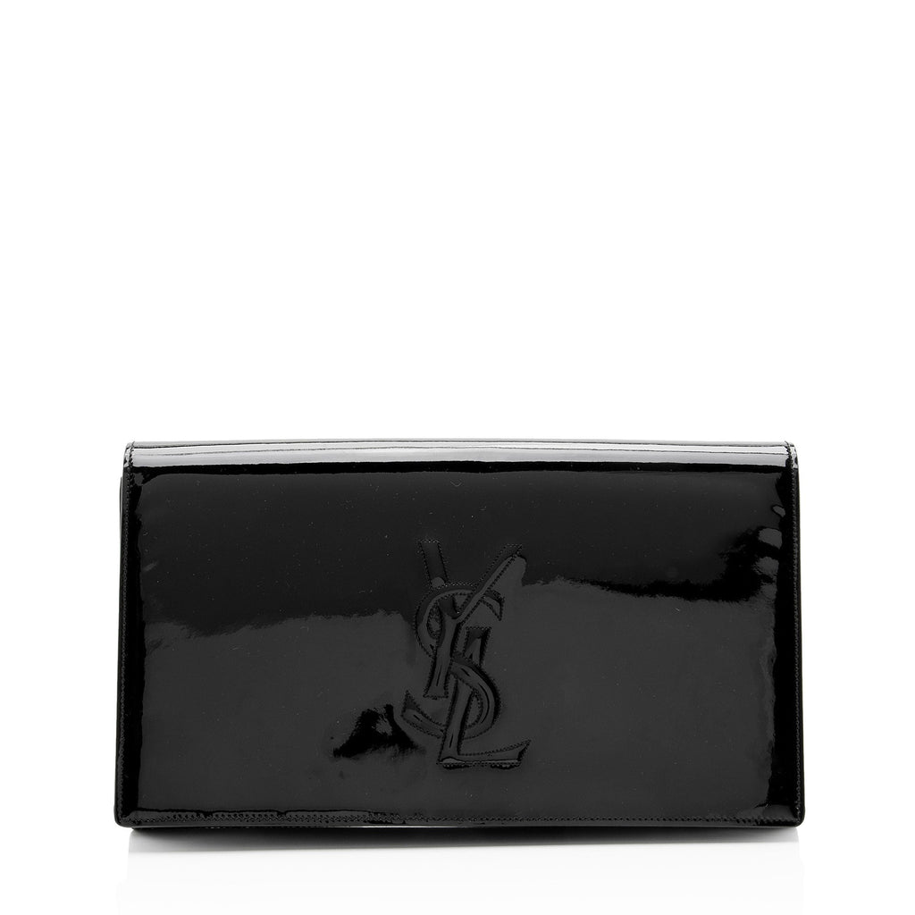 Saint Laurent Patent Leather Belle de Jour Clutch - Black
