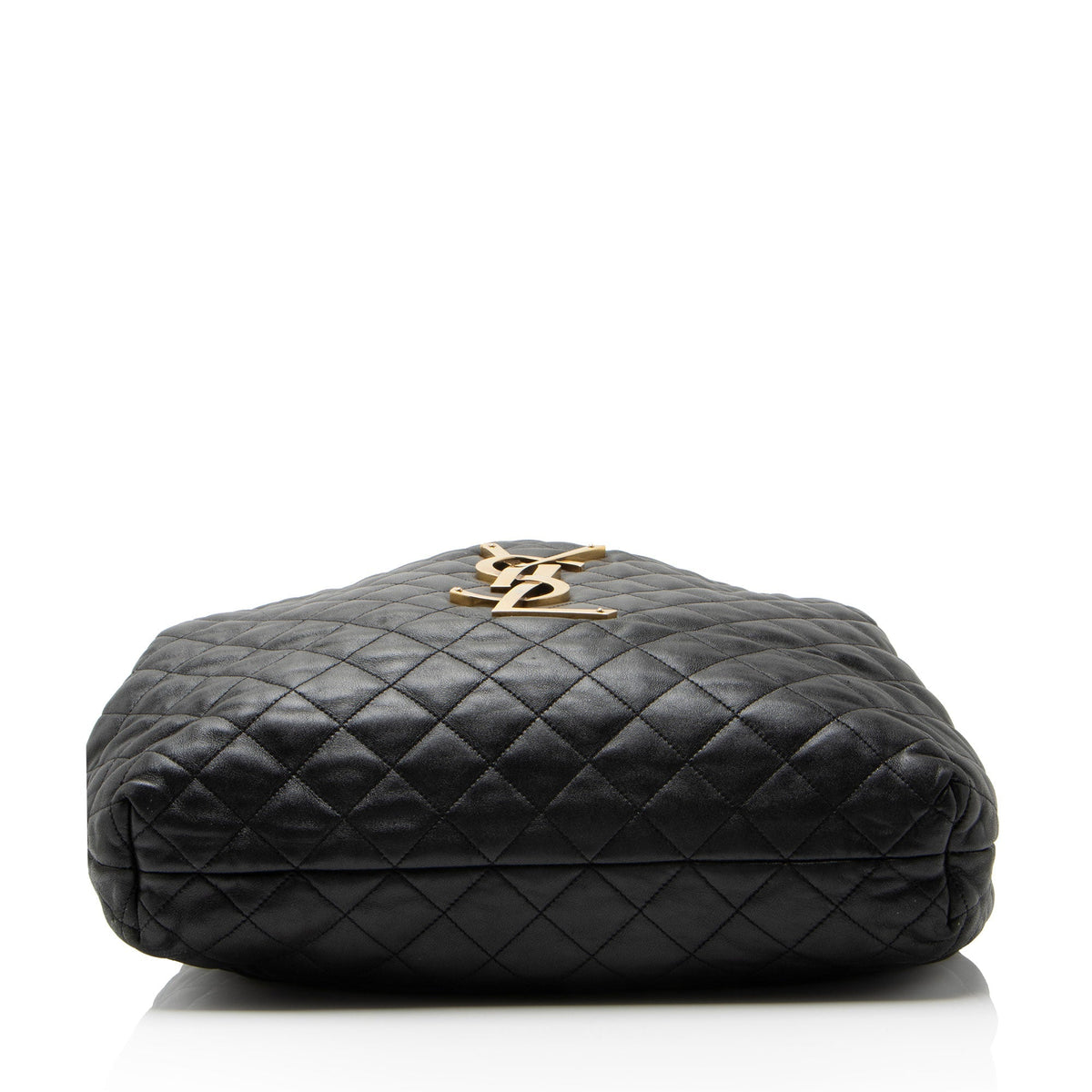 Saint Laurent Quilted Lambskin Monogram Icare Maxi Shopping Tote Bag - Black