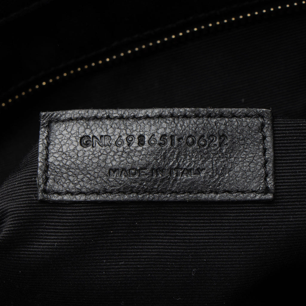 Saint Laurent Quilted Lambskin Monogram Icare Maxi Shopping Tote Bag - Black