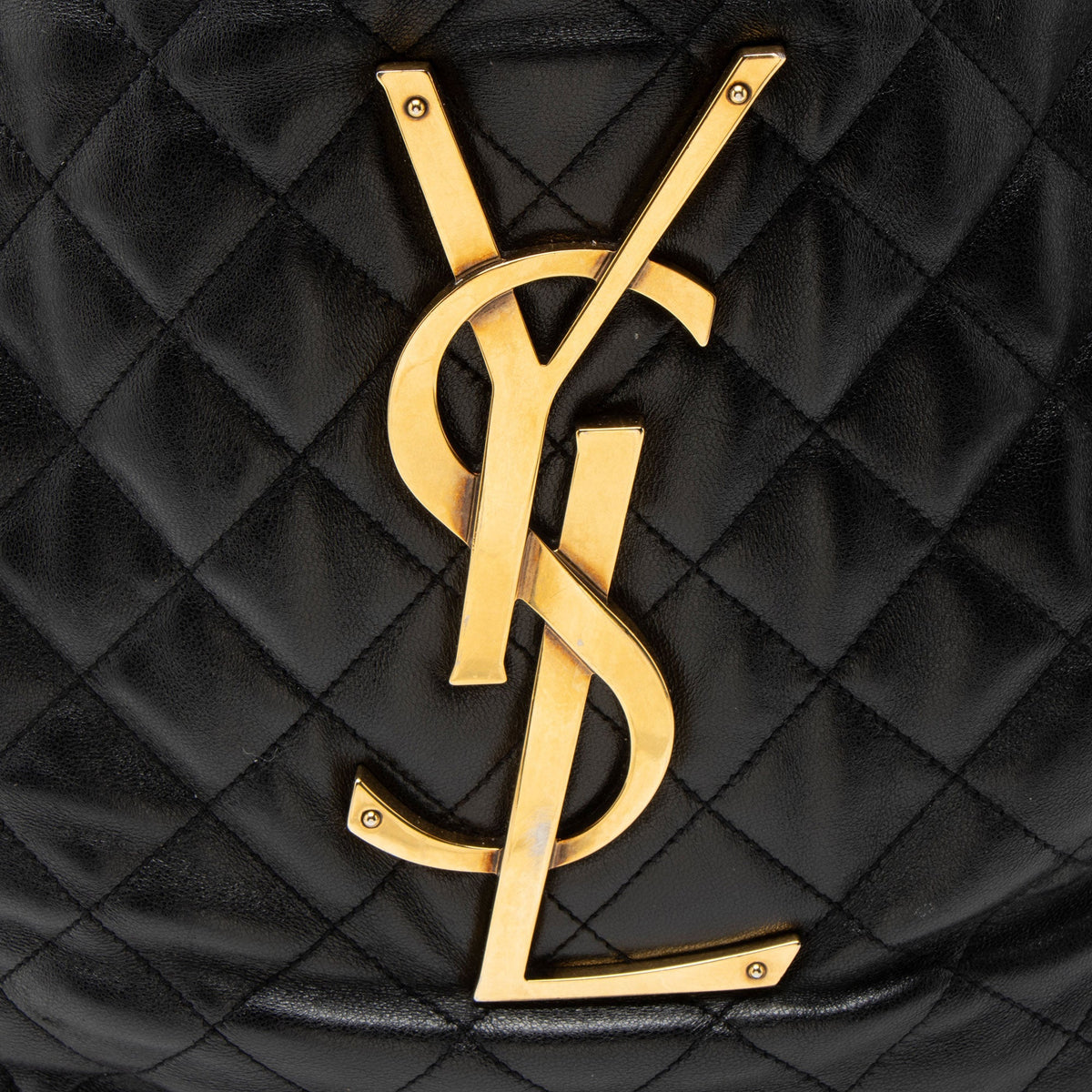 Saint Laurent Quilted Lambskin Monogram Icare Maxi Shopping Tote Bag - Black