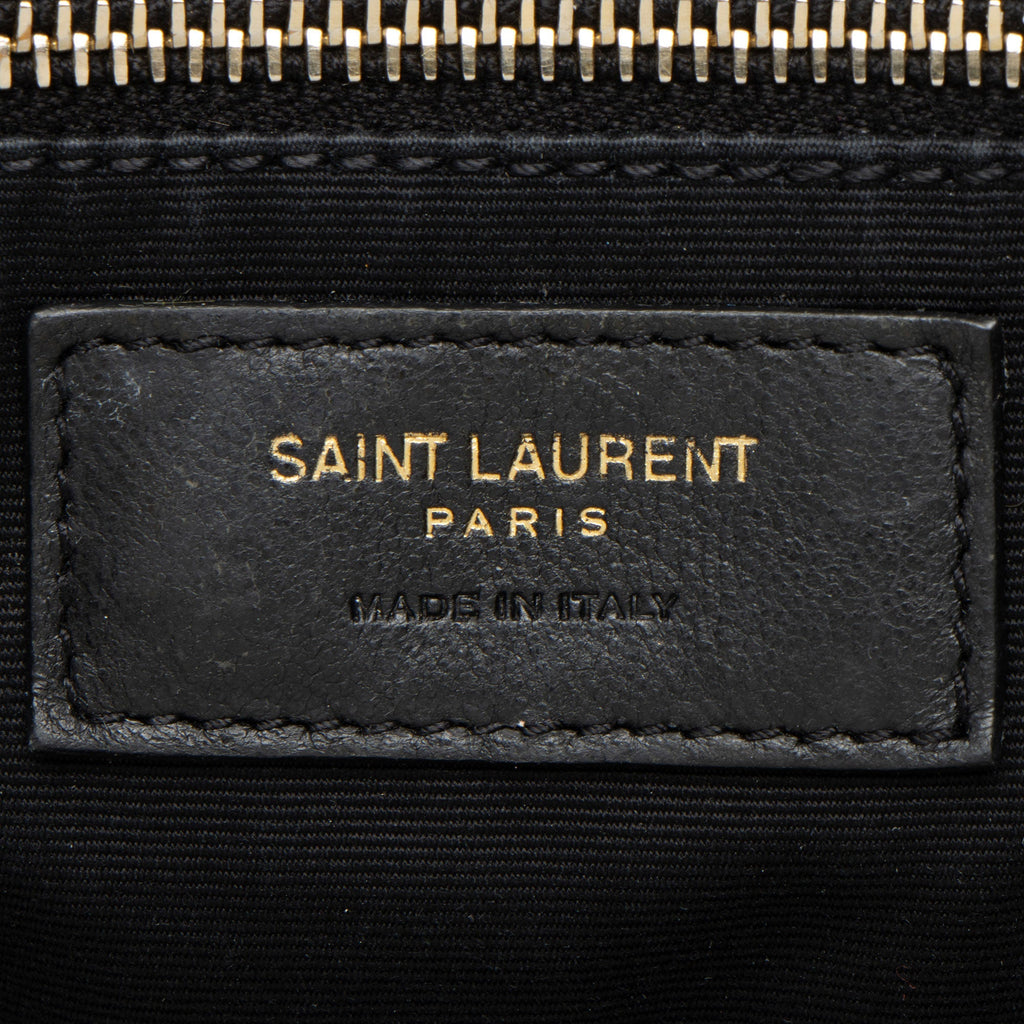 Saint Laurent Quilted Lambskin Monogram Icare Maxi Shopping Tote Bag - Black