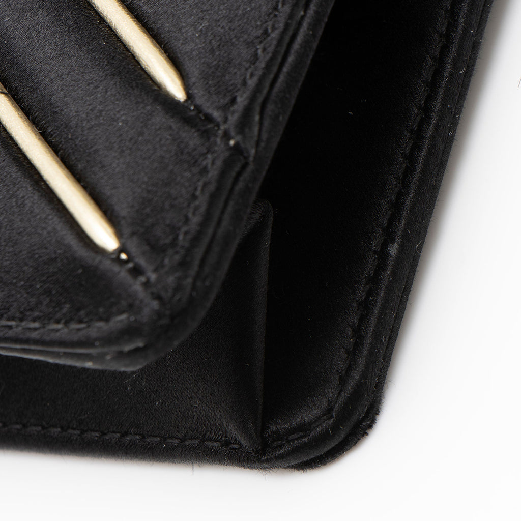 Saint Laurent Satin Monogram Gaby Chain Envelope Bag - Black/Gold