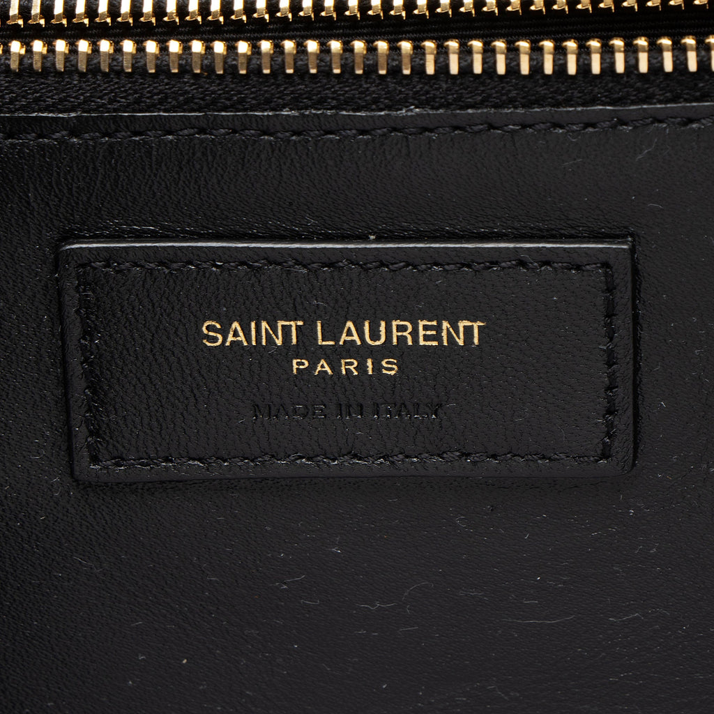 Saint Laurent Satin Monogram Gaby Chain Envelope Bag - Black/Gold