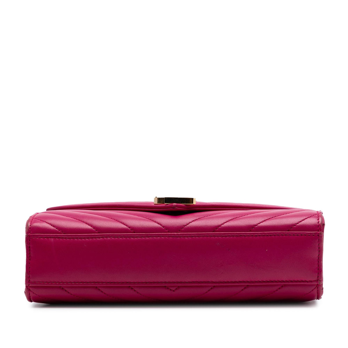 Saint Laurent Small Chevron Calfskin Monogram Envelope Bag - Pink