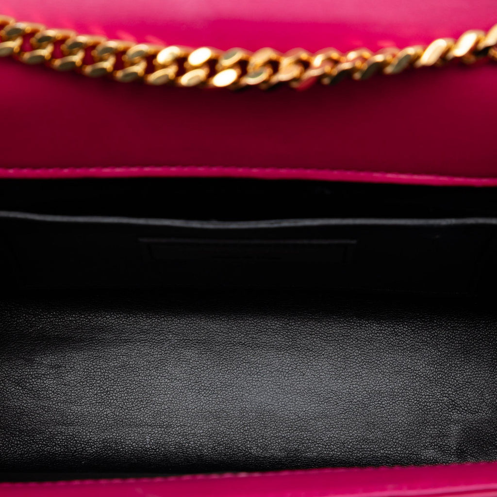 Saint Laurent Small Chevron Calfskin Monogram Envelope Bag - Pink