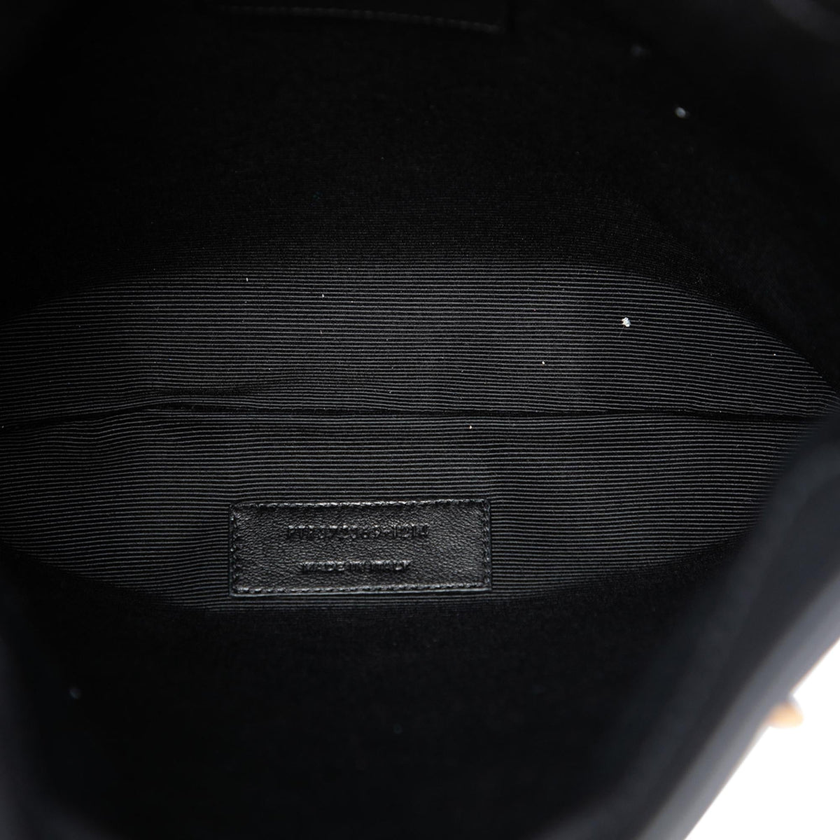 Saint Laurent Small Leather Fringe Flat Bucket Bag - Black
