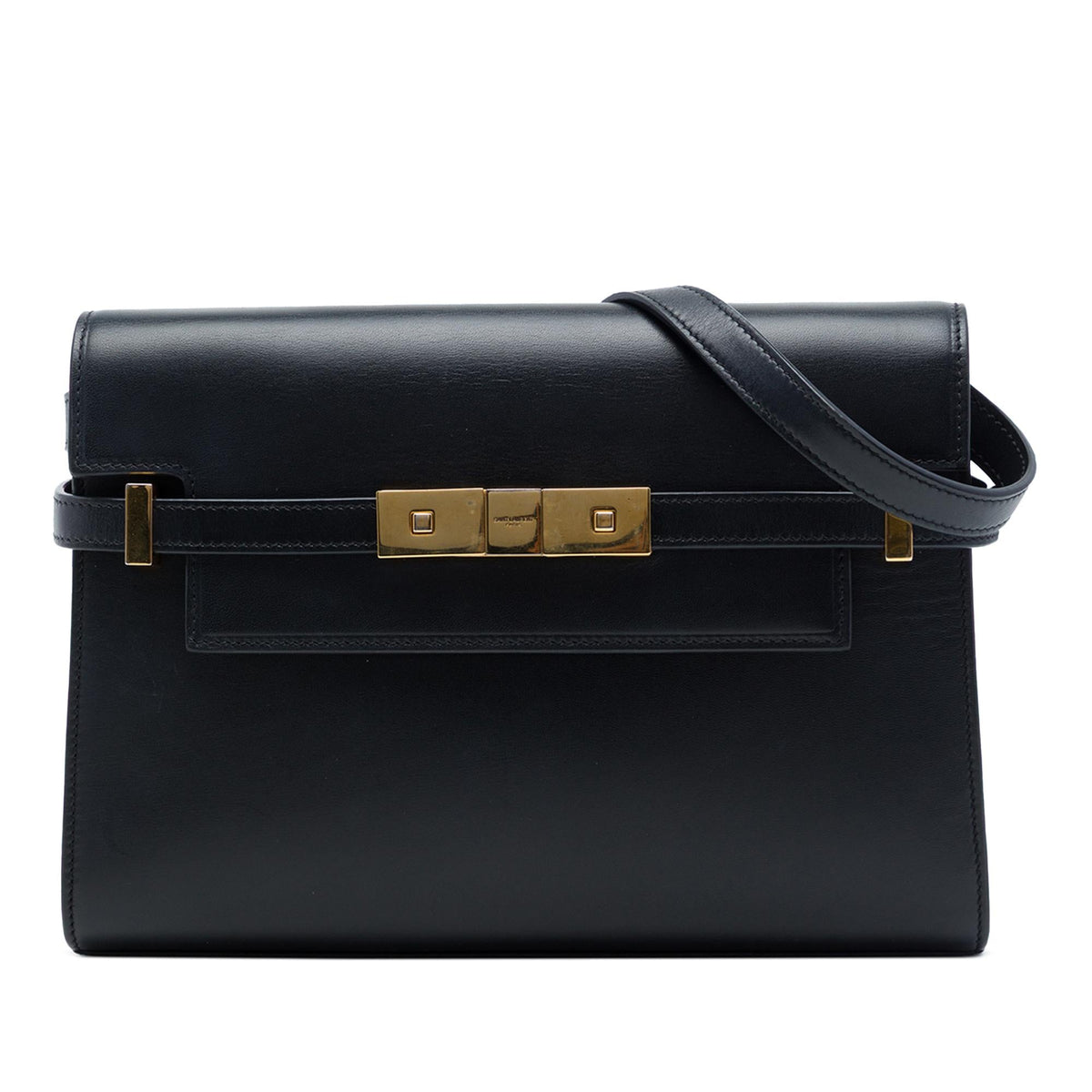 Saint Laurent Small Leather Manhattan Shoulder Bag - Black