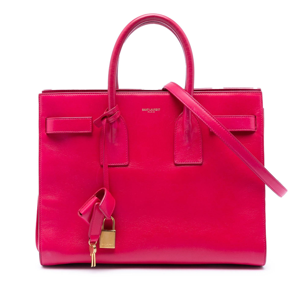Saint Laurent Small Leather Sac De Jour Satchel - Pink