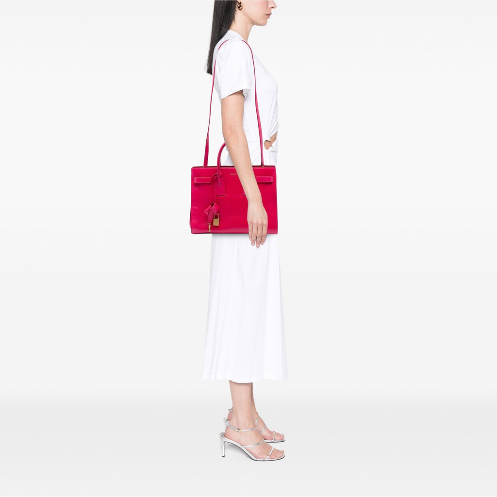 Saint Laurent Small Leather Sac De Jour Satchel - Pink