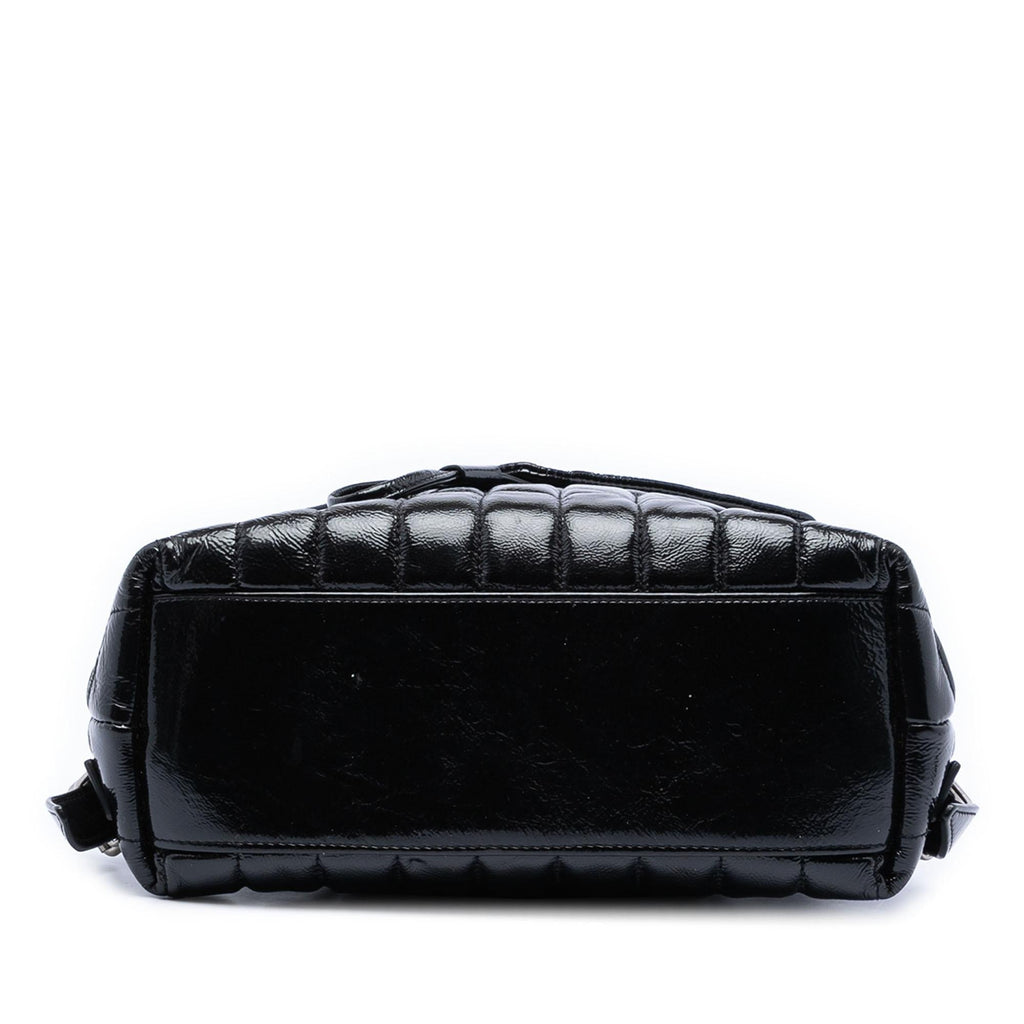 Saint Laurent Small Matelasse Patent Monogram LouLou Backpack - Black