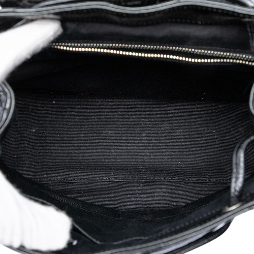 Saint Laurent Small Matelasse Patent Monogram LouLou Backpack - Black
