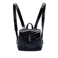 Saint Laurent Small Matelasse Patent Monogram LouLou Backpack - Black