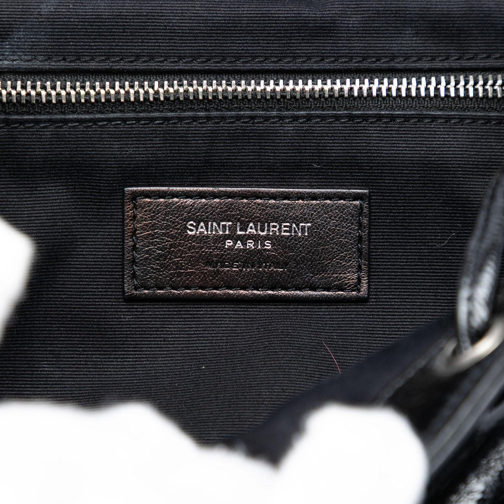 Saint Laurent Small Matelasse Patent Monogram LouLou Backpack - Black