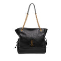 Saint Laurent Small Quilted Lambskin Jamie Shopping Tote Bag - Black