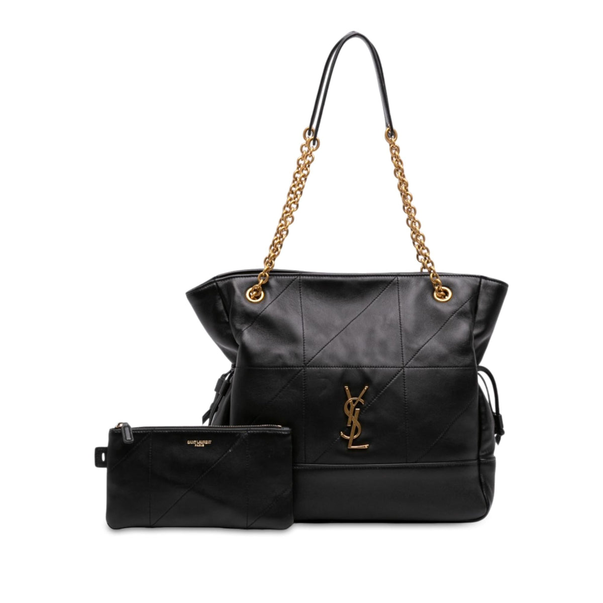 Saint Laurent Small Quilted Lambskin Jamie Shopping Tote Bag - Black