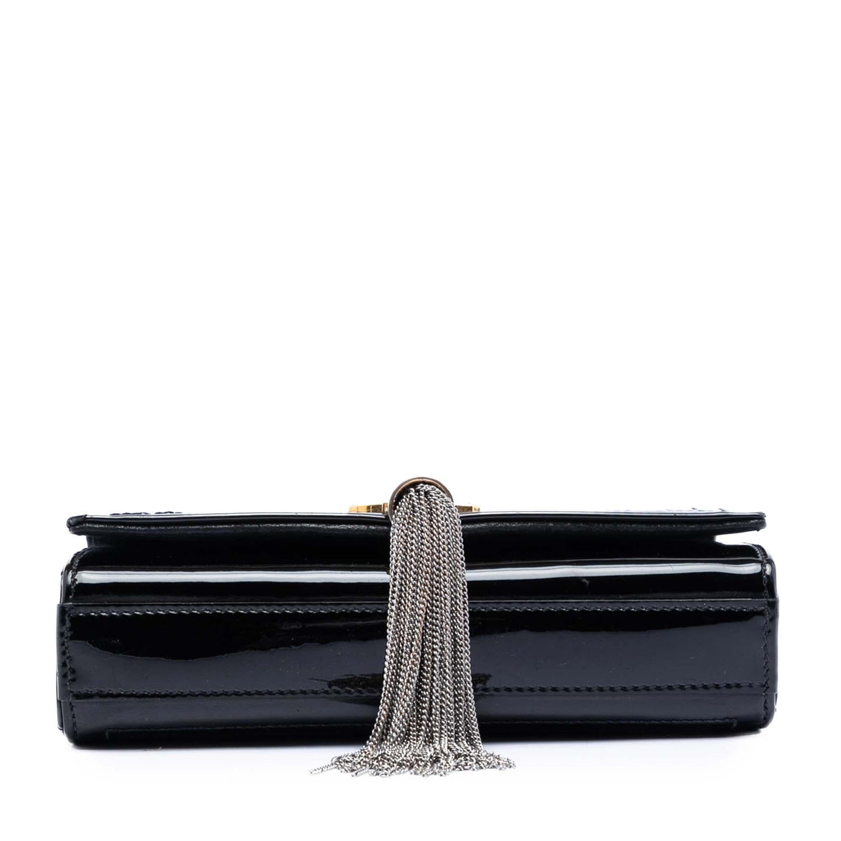 Saint Laurent Small Quilted Patent Monogram Kate Tassel Crossbody Bag - Black