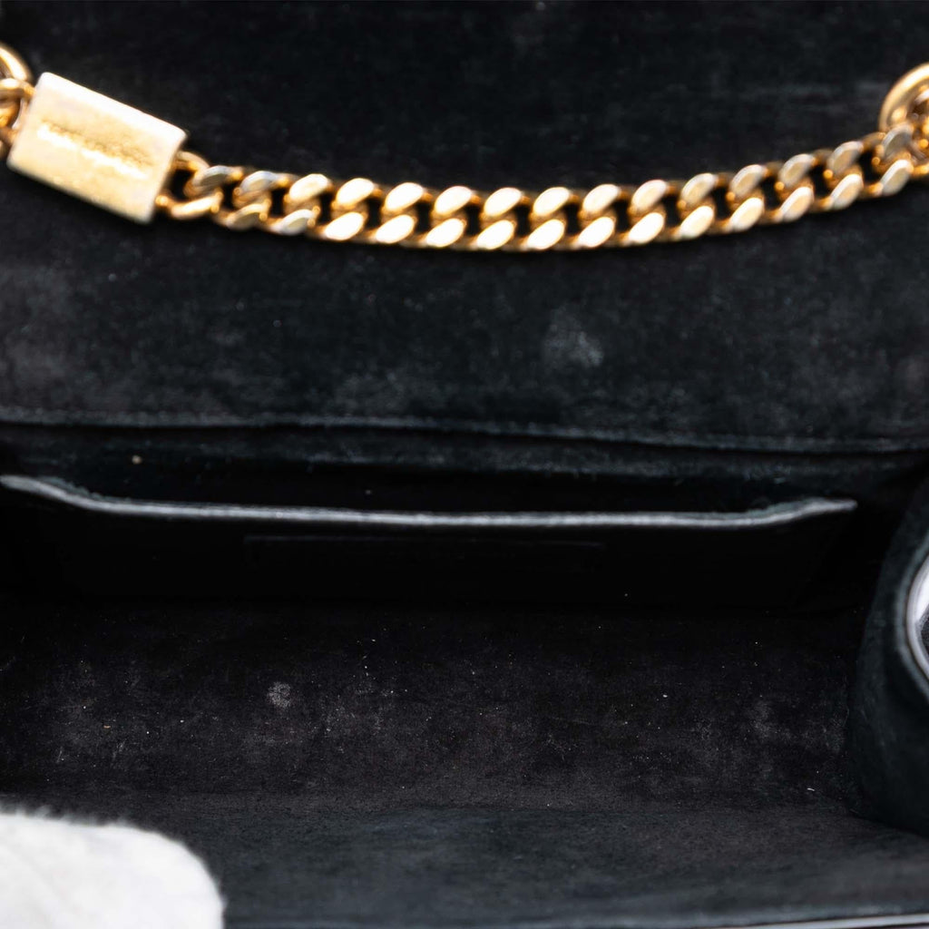 Saint Laurent Small Quilted Patent Monogram Kate Tassel Crossbody Bag - Black