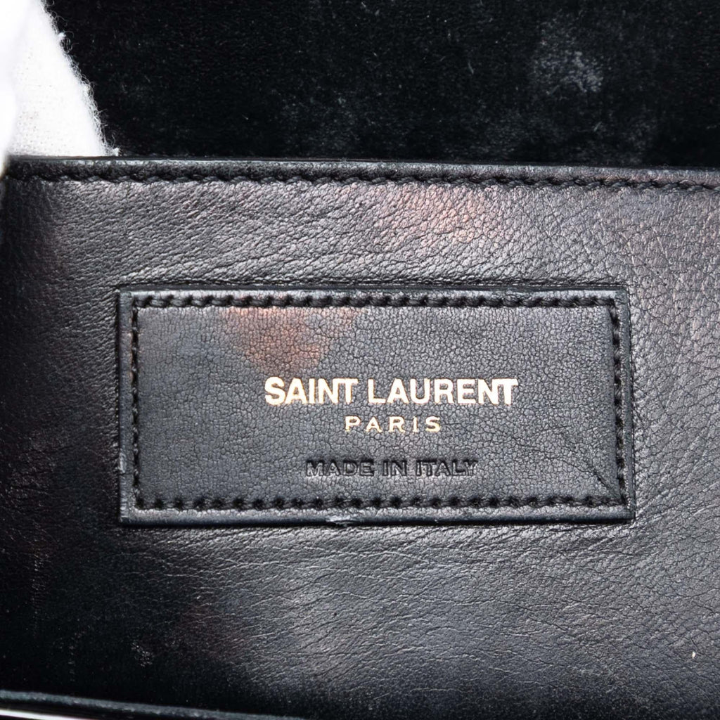 Saint Laurent Small Quilted Patent Monogram Kate Tassel Crossbody Bag - Black