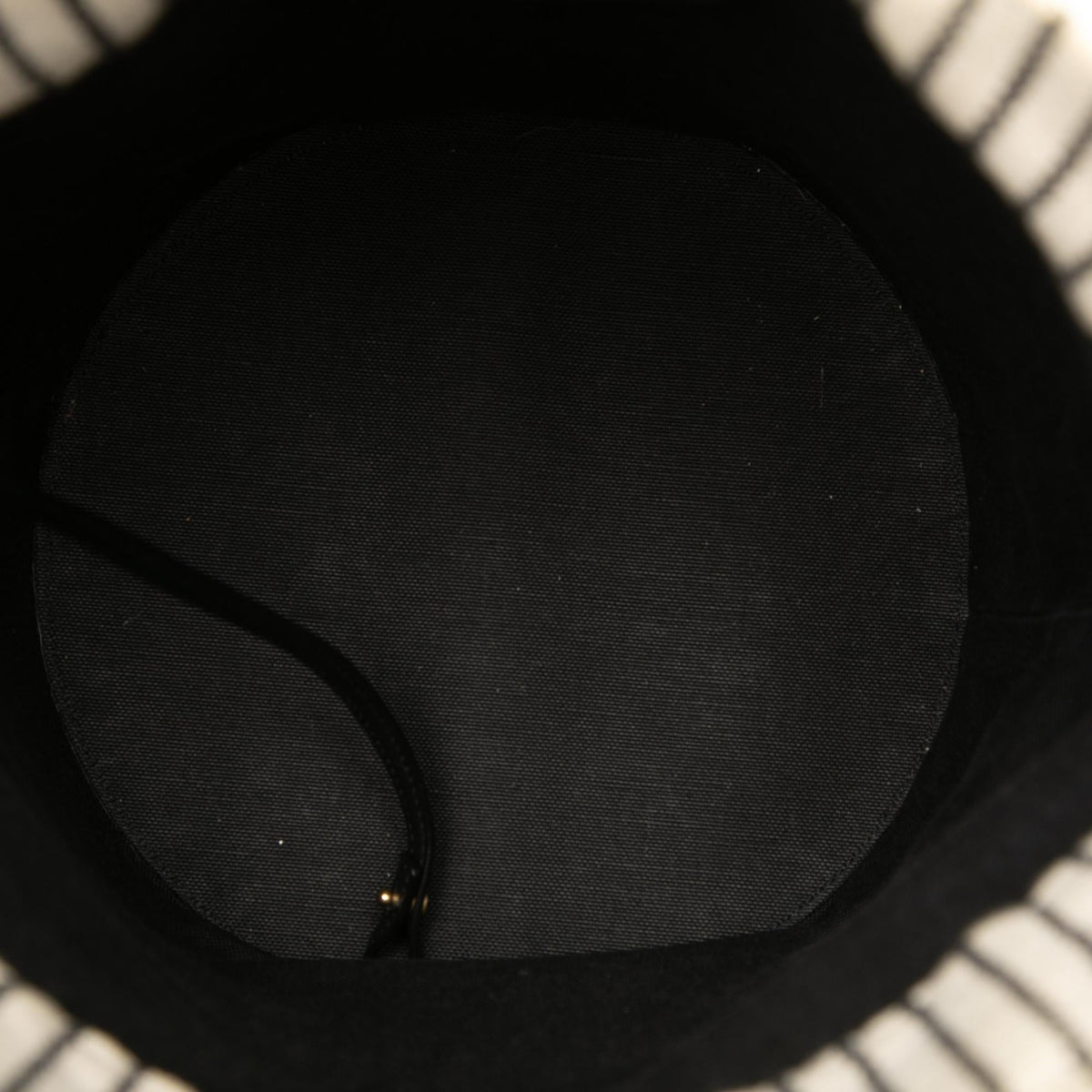Saint Laurent Striped Canvas Rive Gauche Bucket Bag - White