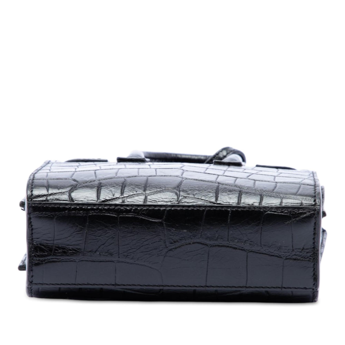Saint Laurent Toy Croc Embossed Leather Sac De Jour Satchel - Black