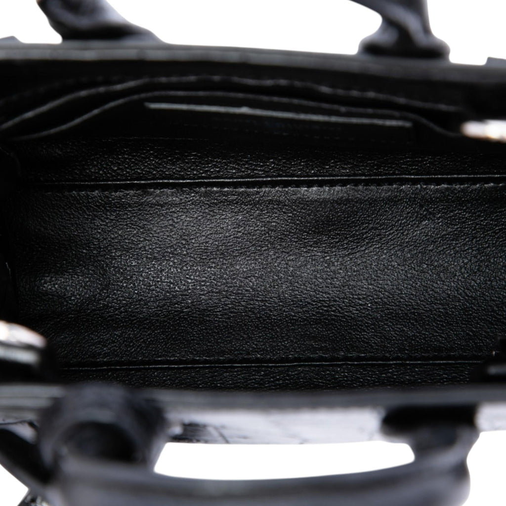 Saint Laurent Toy Croc Embossed Leather Sac De Jour Satchel - Black