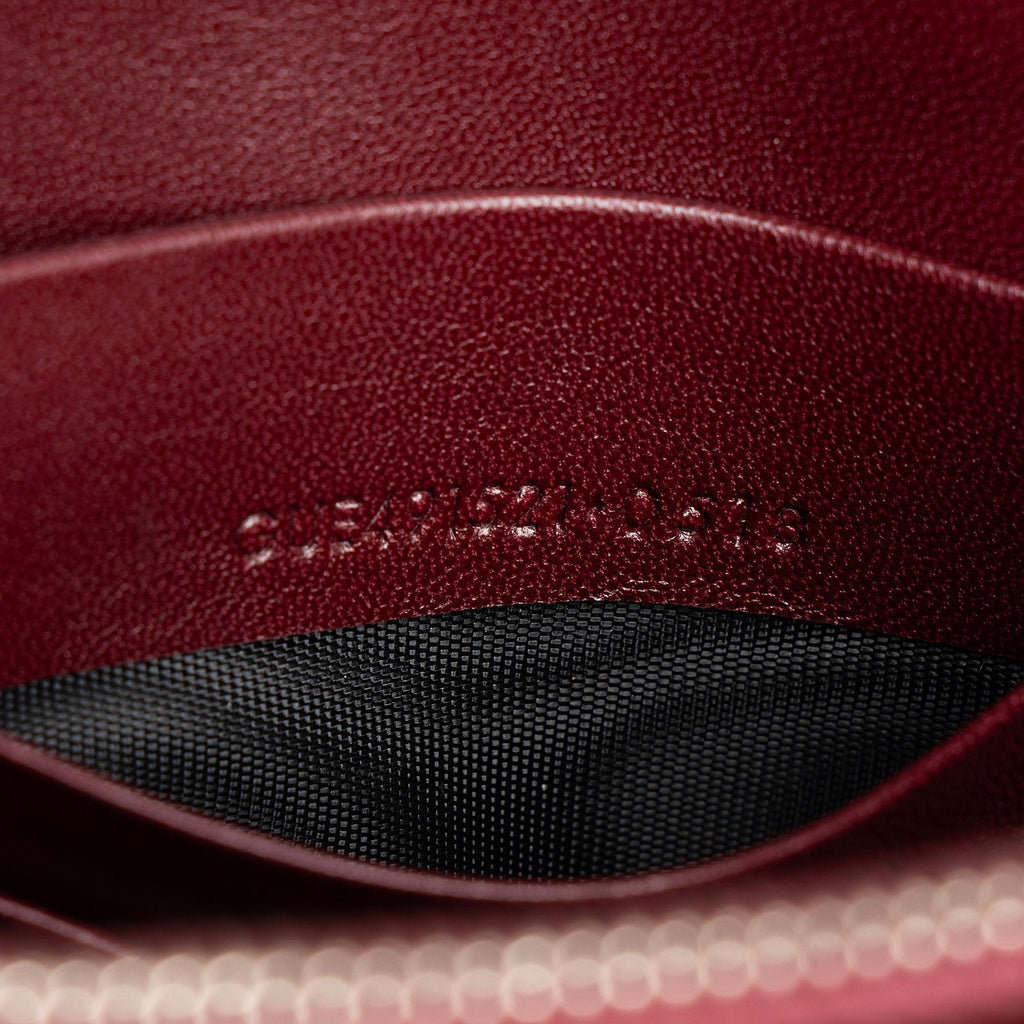 Saint Laurent Velvet Crystal Monogram Kate Tassel Chain Wallet - Red