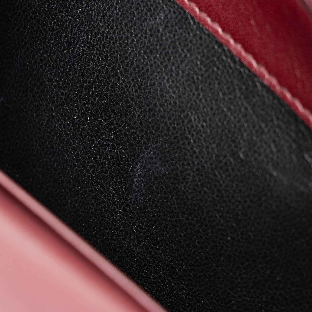 Saint Laurent Velvet Crystal Monogram Kate Tassel Chain Wallet - Red