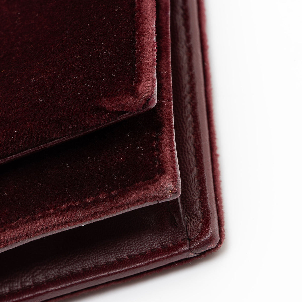 Saint Laurent Velvet Crystal Monogram Kate Tassel Chain Wallet - Red