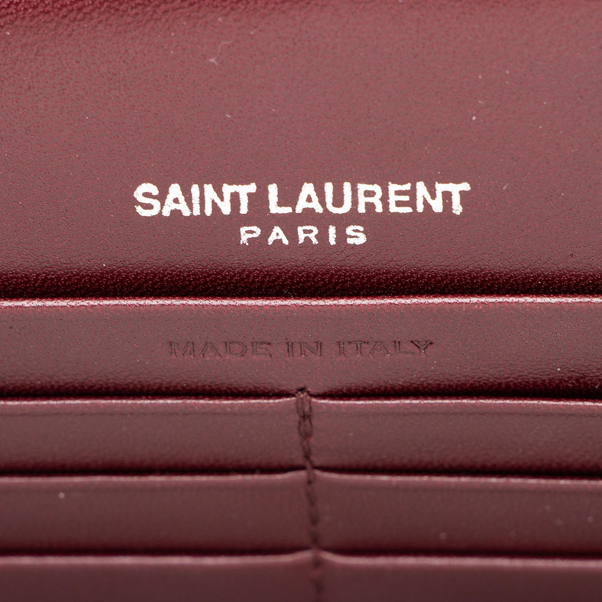 Saint Laurent Velvet Crystal Monogram Kate Tassel Chain Wallet - Red