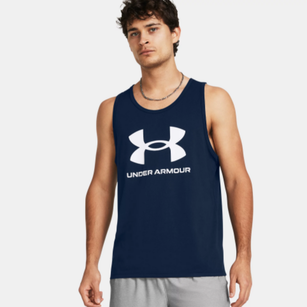 Men's Under Armour Sportstyle Logo Tank "Academy/White"