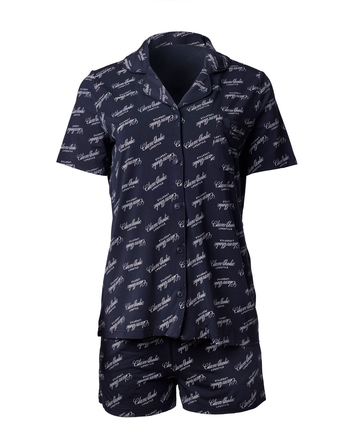 SIGNATURE LUXE PAJAMA SHORT SET - BLACK