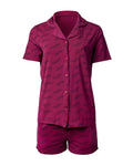 SIGNATURE LUXE PAJAMA SHORT SET - BURGUNDY