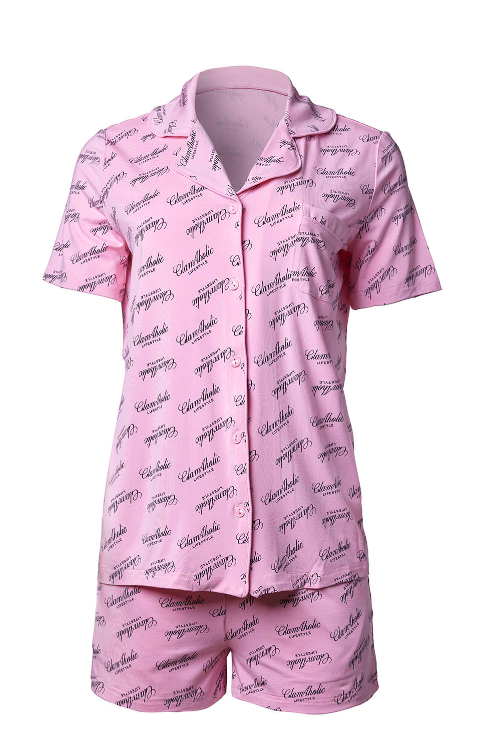 SIGNATURE LUXE PAJAMA SHORT SET - LIGHT PINK