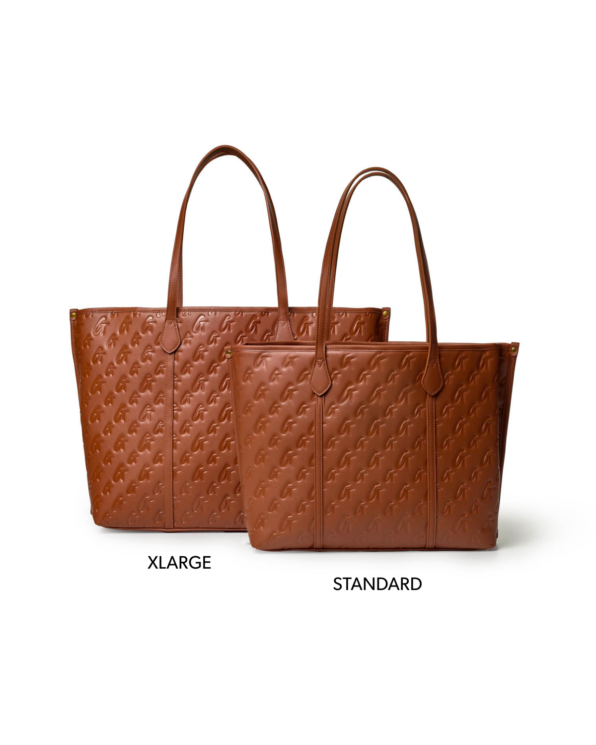 XL MONOGRAM SLEEK TOTE - BROWN